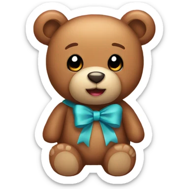 Teddy bear with a bow sticker