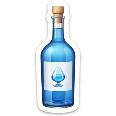 Blue Alcohol bottle sticker