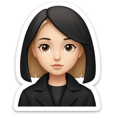 Girl wearing a black coat sticker