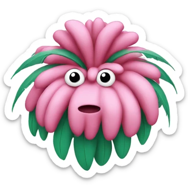 Pink palm puff hoodie sticker