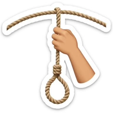 hand letting go a rope fall sticker