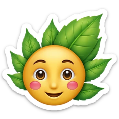 Leaf winking with gloss shine sticker