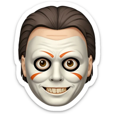 Micheal myers with a grin without red on his face sticker