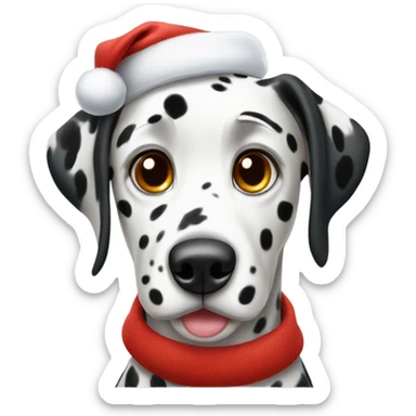 Dalmatian wearing Santa hat sticker