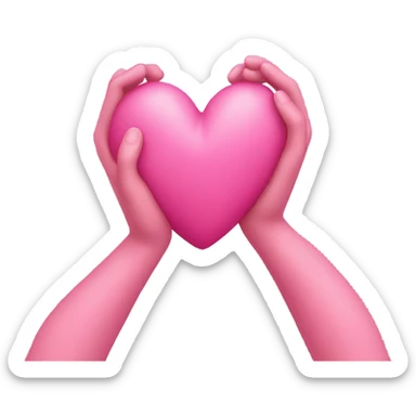 Pink heart with pink arms sticker