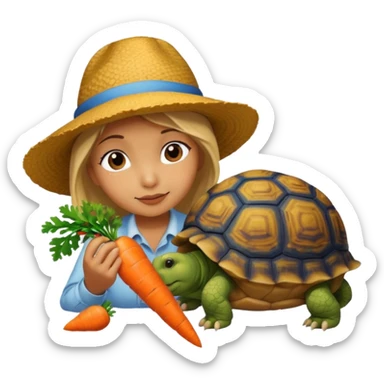 Tortu qui dort et lapin qui mange sticker