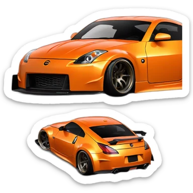 350z drift tuning orange sticker