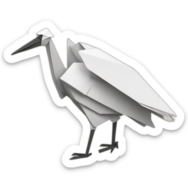 cigogne origami qui vole aile déployer sticker