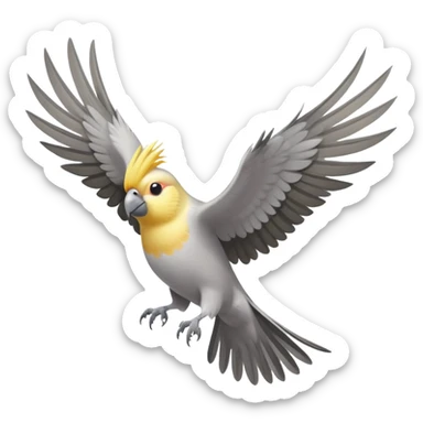 cockatiel bird flying sticker