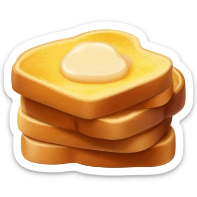 Stack of French toast with butter on top and sticker