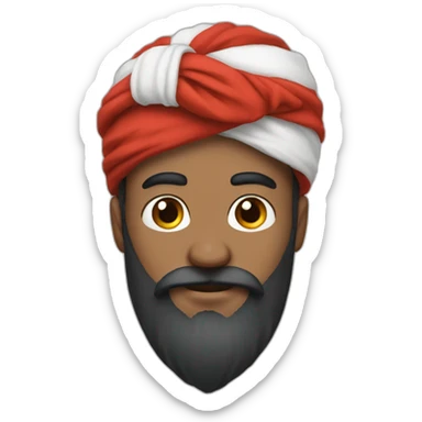 red white turban and brown beard sticker