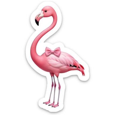 Full body Flamingo wearing a pink bow tie  sticker