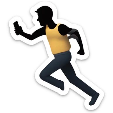 thief running stealing google sticker
