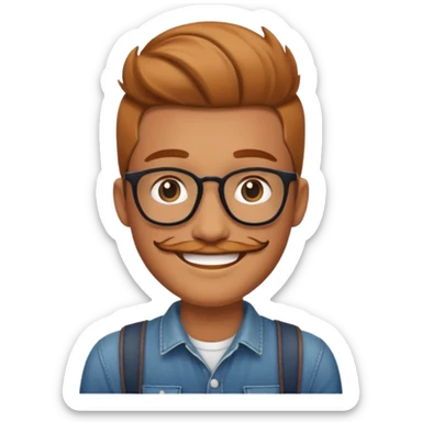 hipster match sticker