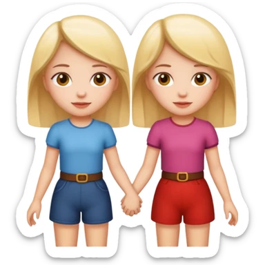 Two friends holding hands girls sticker