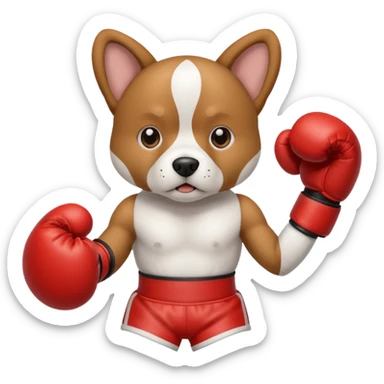 dackel mit boxhandschuhen sticker