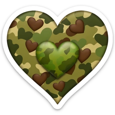 Heart camuflage sticker