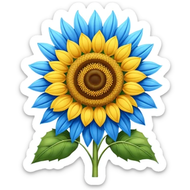 blue sunflower sticker