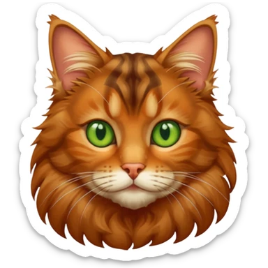 A Maine coon tabby cat emoji sticker