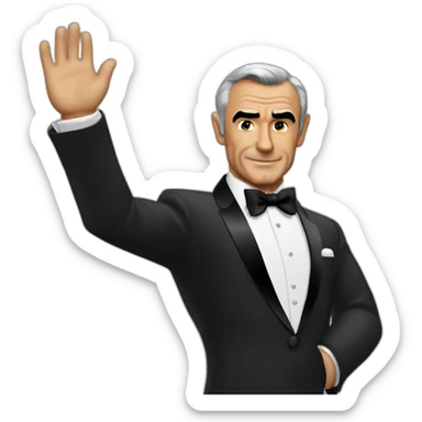 Sean connery as james bond waving sticker