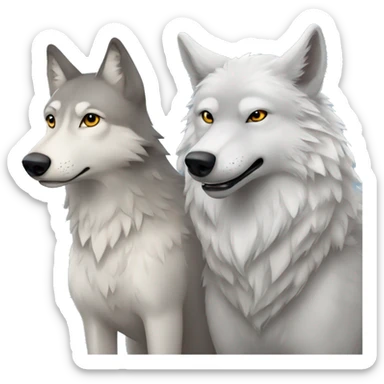 wolf and dove best friends sticker