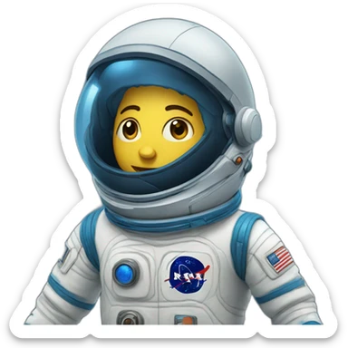 Space explorer with open blue spacesuit sticker