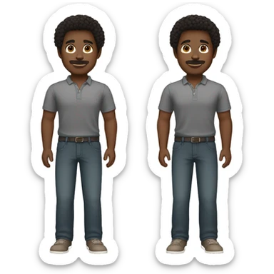 One full body black man blackish brownish 4c hair mid 20’s  sticker