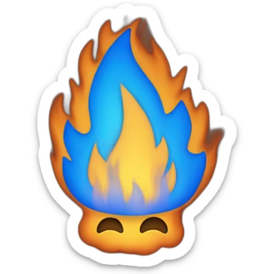blue fire burn sticker