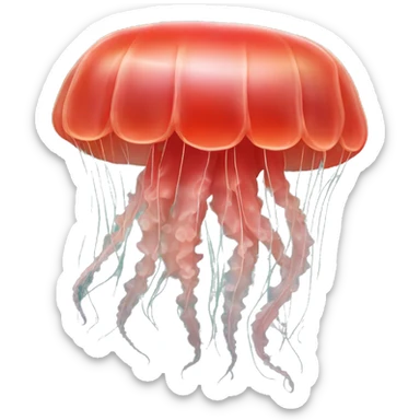 Jellyfish red  sticker