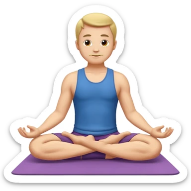 man doing yoga sticker