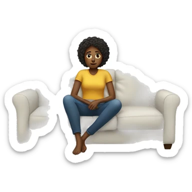 Women sitting on Couch Self reflecting sticker