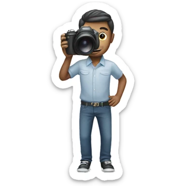 a person stand and hello come from camera  sticker