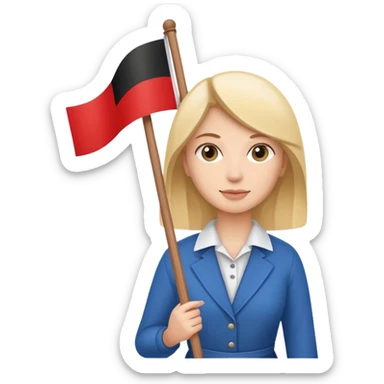 flat Flag holder woman sticker