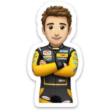 homem com roupa de piloto de moto gp sticker