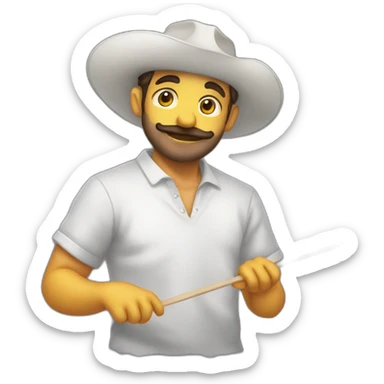 rana artista sosteniendo paleta de pintura y boina sticker