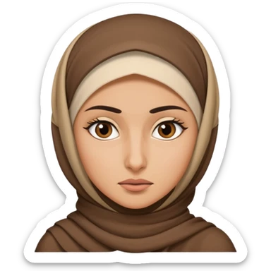 Hijabi girl with a eyebrow raised skeptical look face sticker