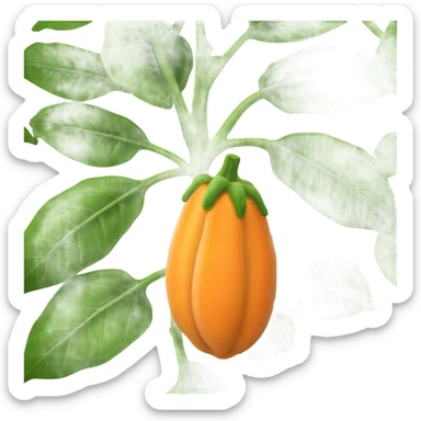 seedless papaya with white paint dripping down sticker