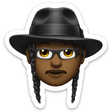 black gangsta fedora  sticker
