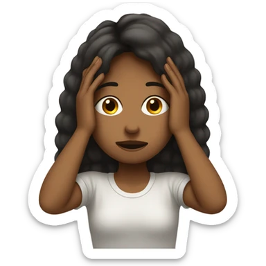 Girl covering her face because she’s shy sticker