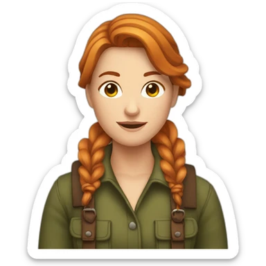 Femme rousse en train de couper du bois sticker