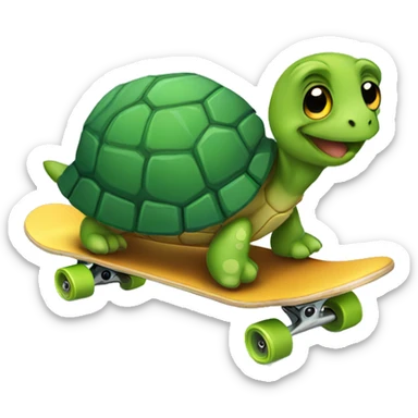 Turtle on a skateboard  sticker