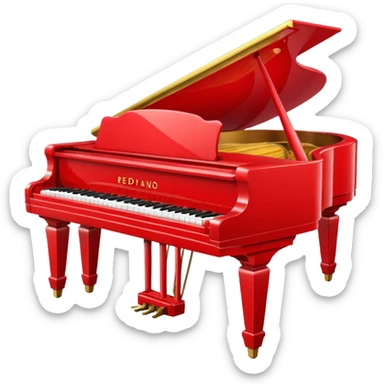 red piano sticker
