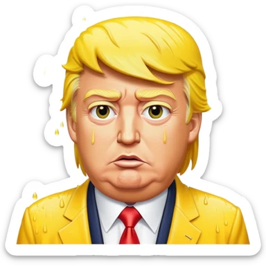 Trump soaked by yellow rain  sticker