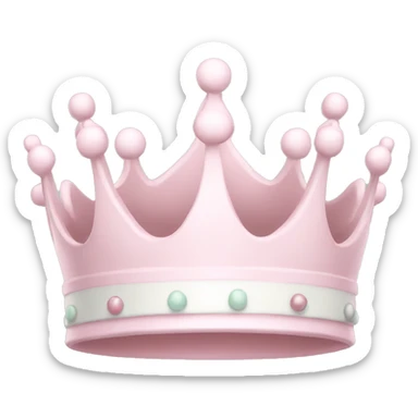 White and pastel pink crown sticker