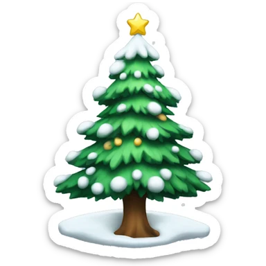 Snowy Christmas tree sticker