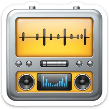 audio metallic silver chrome sticker