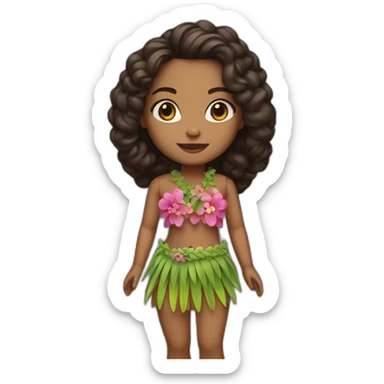 hula girl doll sticker