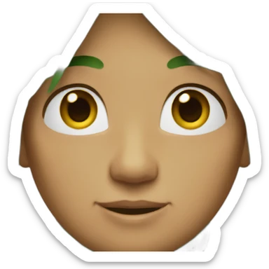 A human with green hair and brown eyes sticker