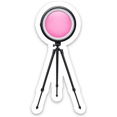 pink lit circle light on short tripod sticker