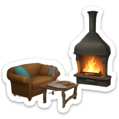 Kuschelige Kamin Szene  sticker